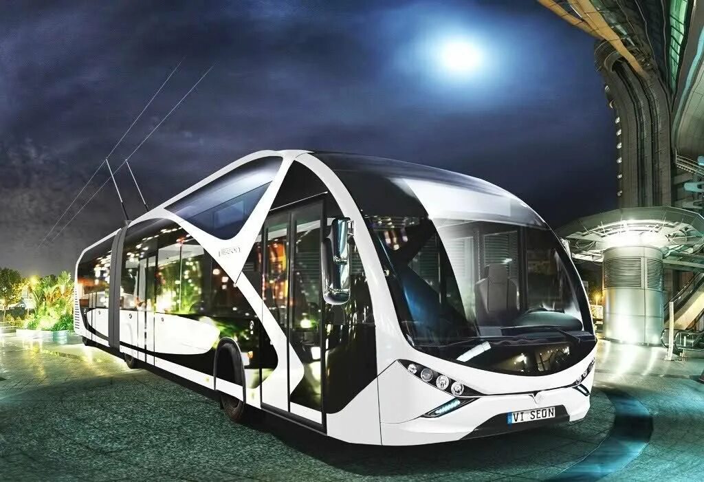 В общественном центре городов транспорт. Троллейбус Viseon lt20. Троллейбус в Эр Рияде. Троллейбус Абу-Даби. Автобус будущего.