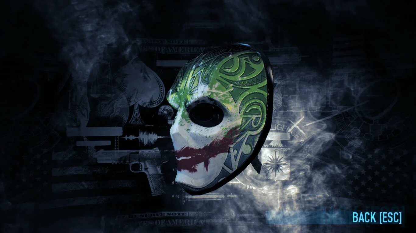 Джокер маска 2. Payday 2 маски. Маска тидс payday 2. Пейдей 2 Джокера. Маски пейдей 2.