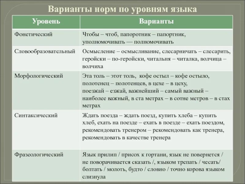 Варианты норм литературного языка. Виды языковой нормы. Варианты норм русского языка. Варианты языковых норм. Нормы организации языка