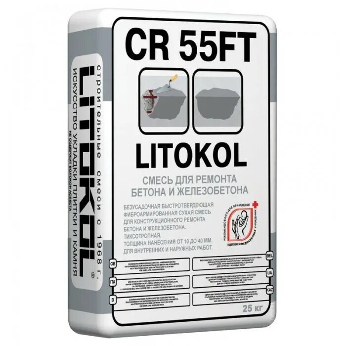 55ft Litokol CR 25кг. Смесь ремонтная 25кг CR 55ft Fine Litokol. Litokol CR 55ft характеристики. Литокол cr55ft смесь для ремонта бетона и железобетона. Ремонтная смесь для пола