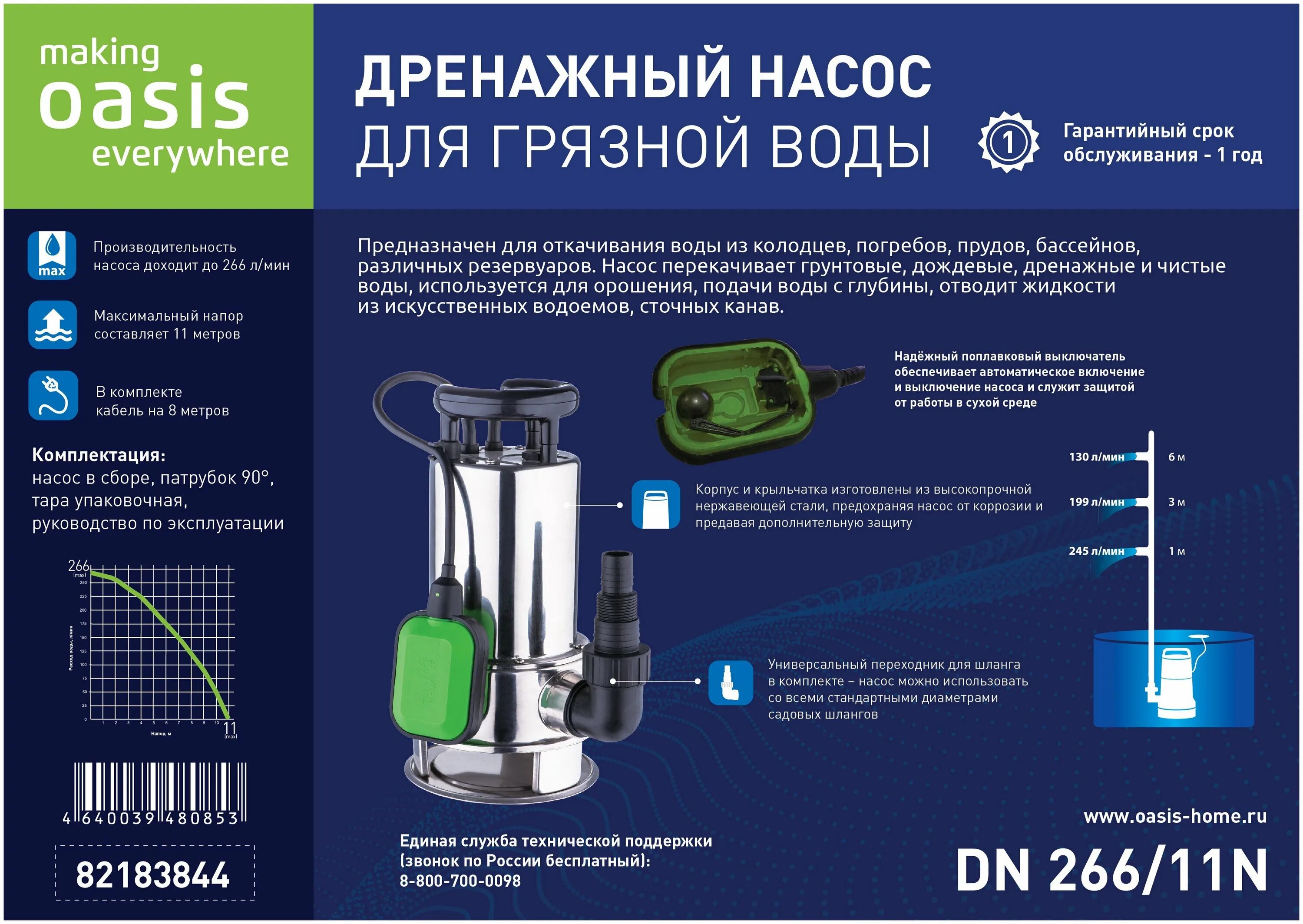 дренажный насос оазис