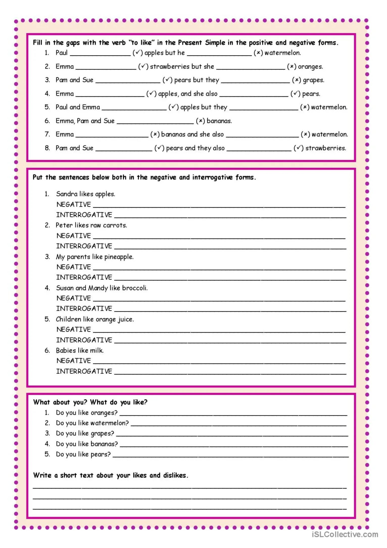 Write interrogative sentences. Worksheets for present simple. Present simple negative for Kids упражнения. Present simple для детей Worksheets. Past simple для детей Worksheets.