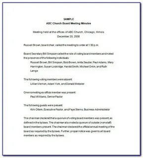 Minutes examples