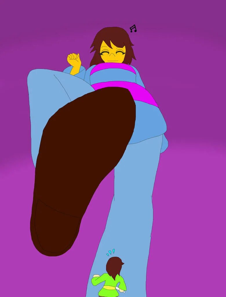 Giant Frisk. Фриск Vore Чара. Toriel buttcrush. Фриск foot.