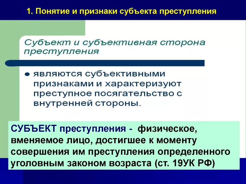 Виды субъектов ук рф