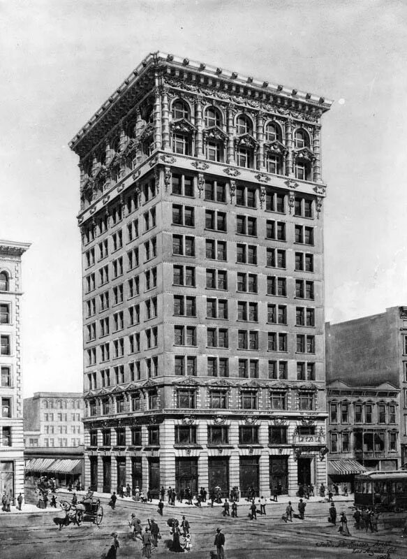 Первый небоскреб в Чикаго 1885. 1880г первый небоскреб в США. Здание Нью-Йорк лайф Иншуранс Билдинг. Первый небоскреб в мире в США 1885.
