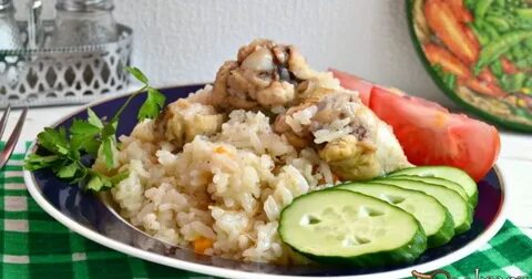 Рис с куриными крыльями