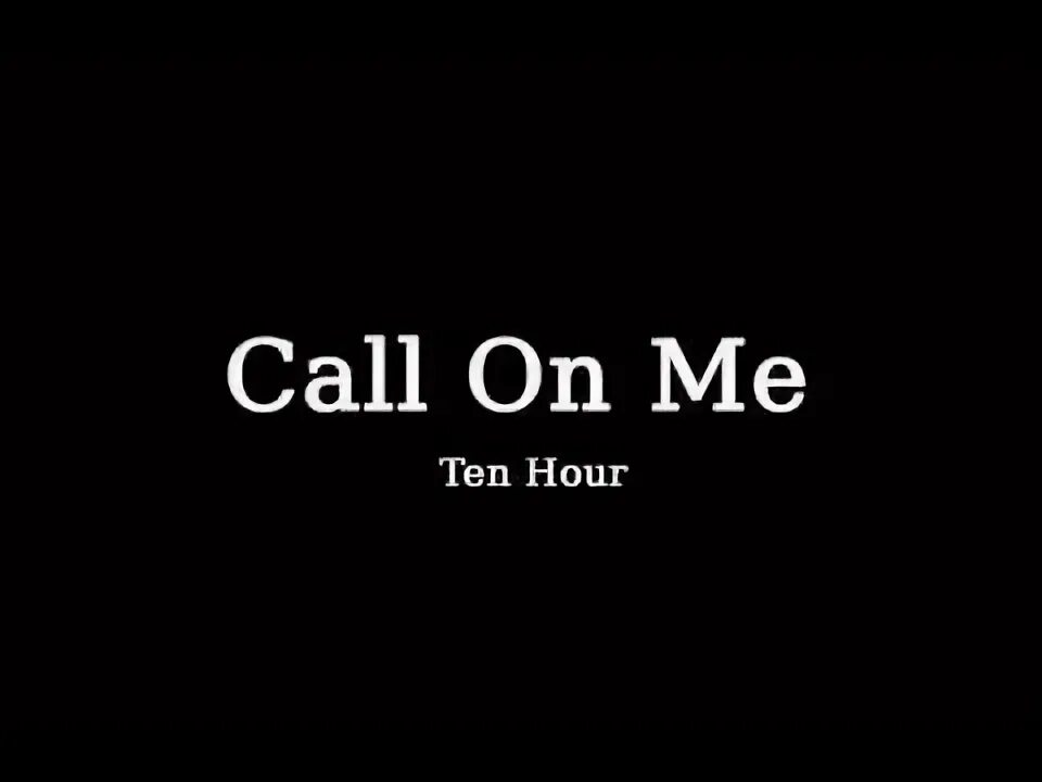 Call on me radio. Call on me radio