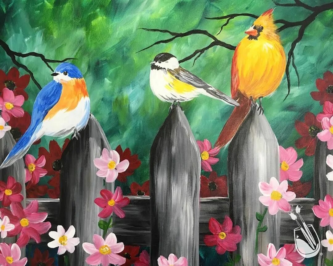 Весенние птицы рисунок. Весенние птицы живопись. Птицы в изобразительном искусстве. Картина акрилом птички. Весенний пейзаж с птичками живопись.