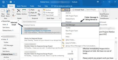 Почему сообщение outlook