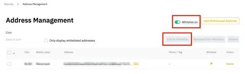 Withdraw address