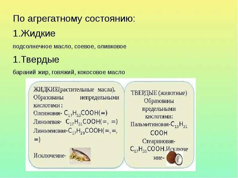 Твердые жиры при комнатной температуре. Подсолнечное масло формула химическая. Кокосовое масло формула химическая. Агрегатные состояния масла. Оливковое масло формула химическая.