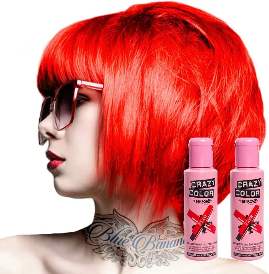 Permanent hair colour. Краска для волос, огненно-красный / Crazy Color Fire 100 мл. Crazy Color краска красная. Цветная краска для волос Crazy Color. Черно красная краска для волос.