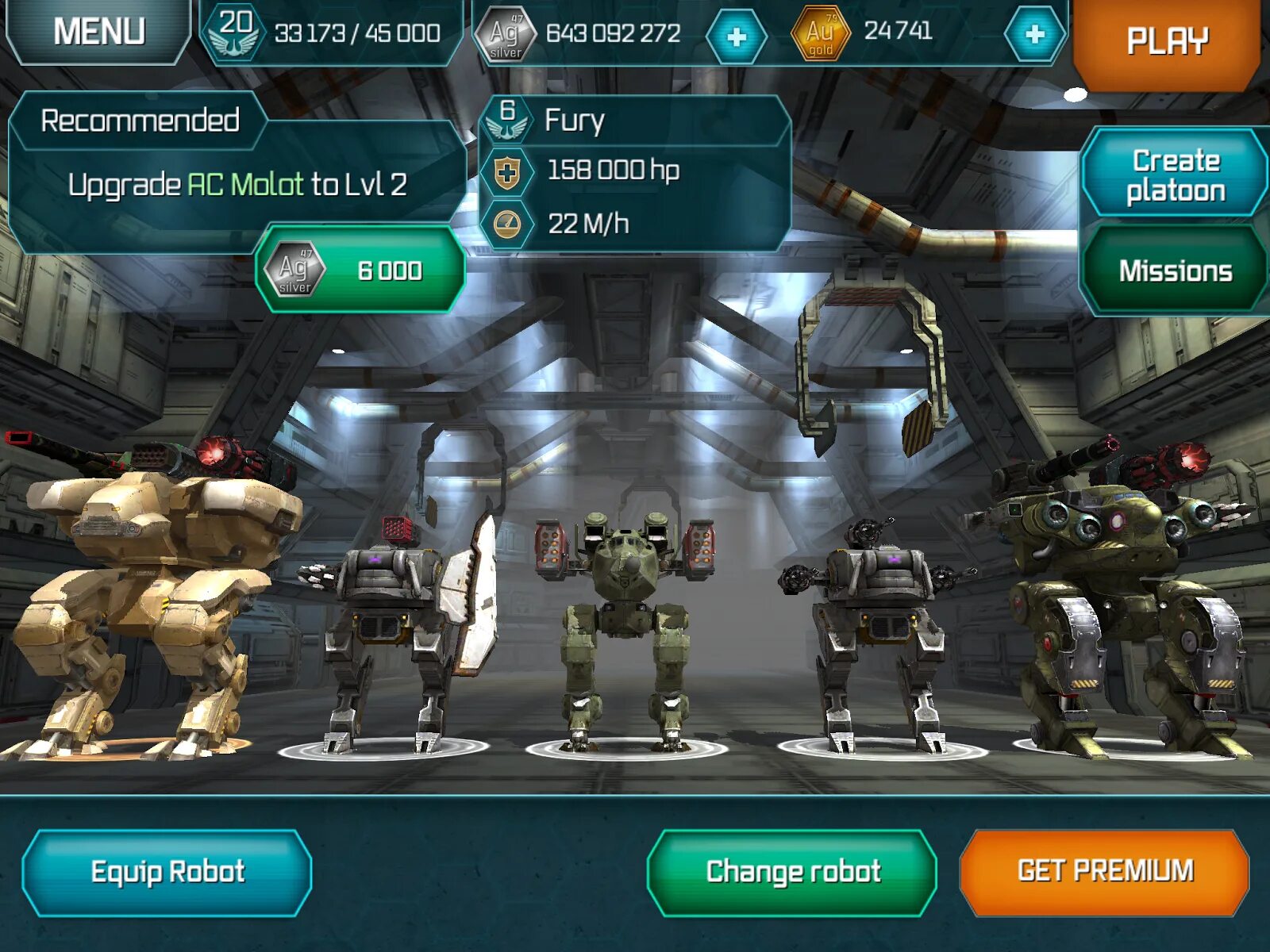 Robots mod menu