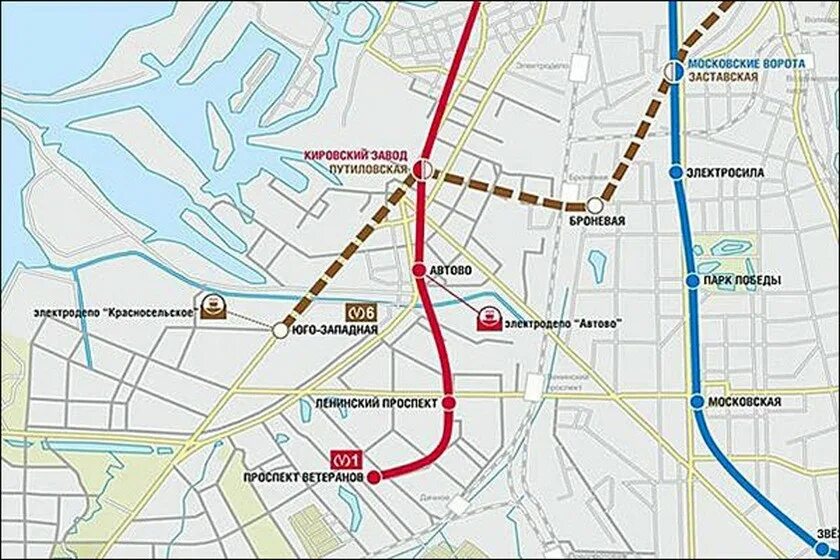 Станции метро юго западная на карте спб
