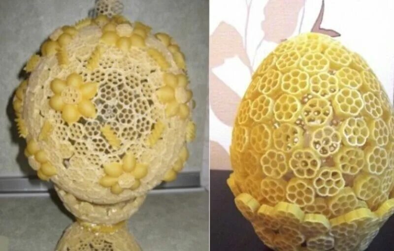 Яйцо из макаронных изделий. Яйцо из макарон на пасху.