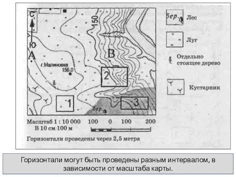 Подробно территория изображена на карте масштаба