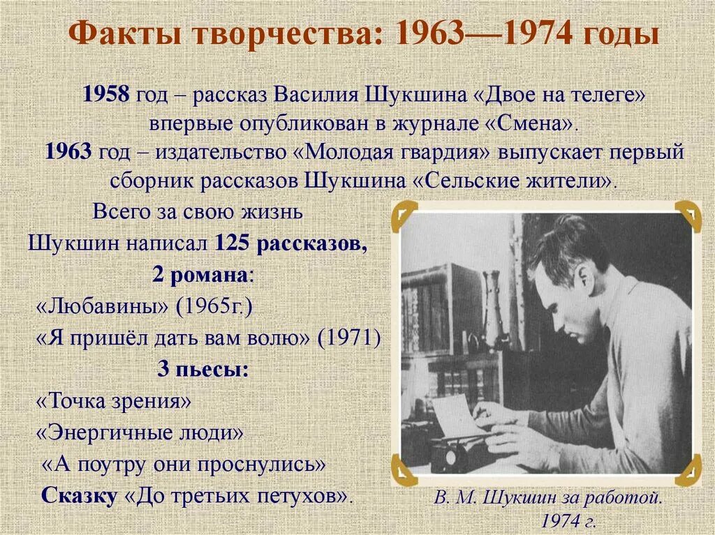 Сообщение о жизни и творчестве шукшина. Творчество Шукшина. Творчество Шукшина кратко. Творчество Василия Шукшина кратко.