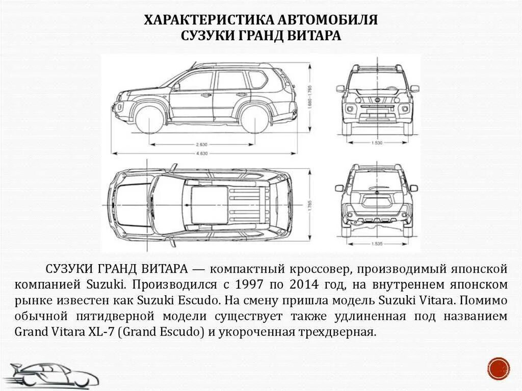 Suzuki Grand Vitara габариты. Габариты Сузуки Гранд Витара 2014. Габариты Сузуки Гранд Витара 2005.