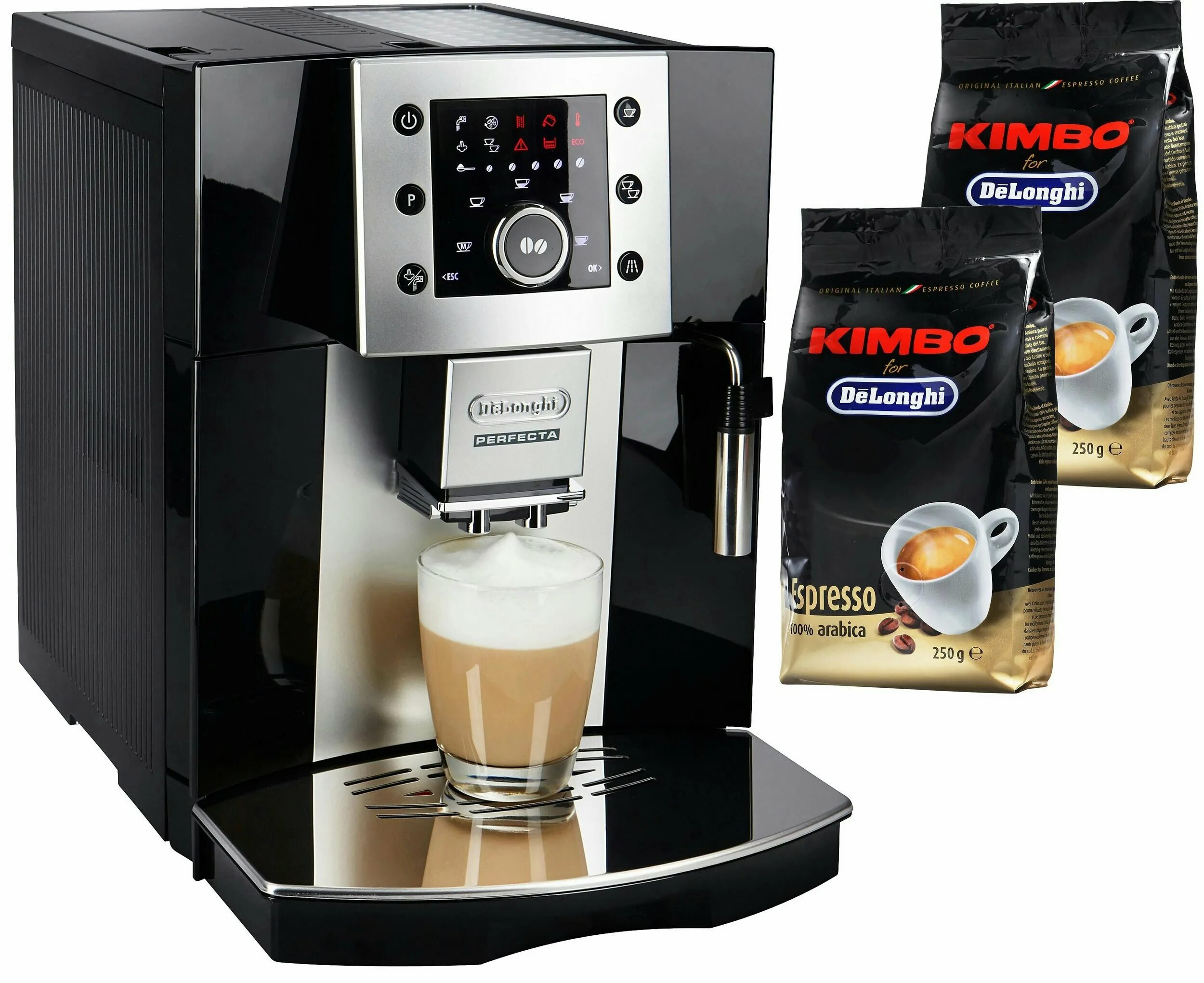 Кофемашина с капучинатором обзор. Esam 5400.s ex:1 perfecta. Кофемашина Delonghi perfecta. Delonghi Coffee. Кофемашина Delonghi молотый кофе.