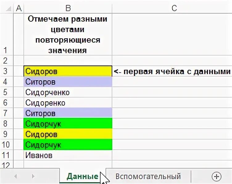 Показать повторяющиеся значения. Как выделить повторяющиеся значения в excel разными цветами. выделение повторяющихся значений в excel разными цветами. повторяющиеся значения. выделить повторяющиеся значения в excel.
