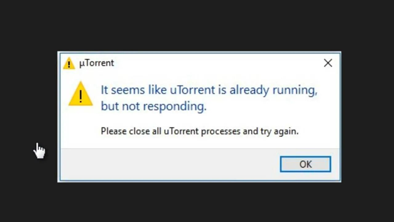 It seems like utorrent. It seems like utorrent is already Running but not responding. It seems like utorrent is already Running. It seems like utorrent is already Running, but not responding. Please close all utorrent processes and try again.. It seems like utorrent is already Running but not responding как исправить.