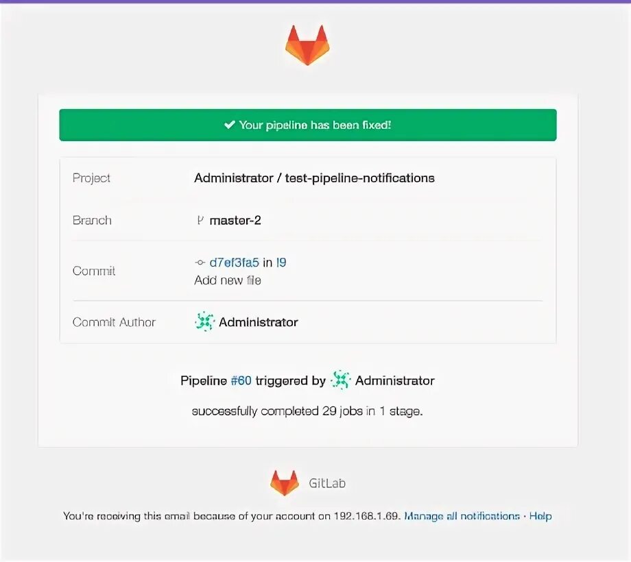 Gitlab notifications