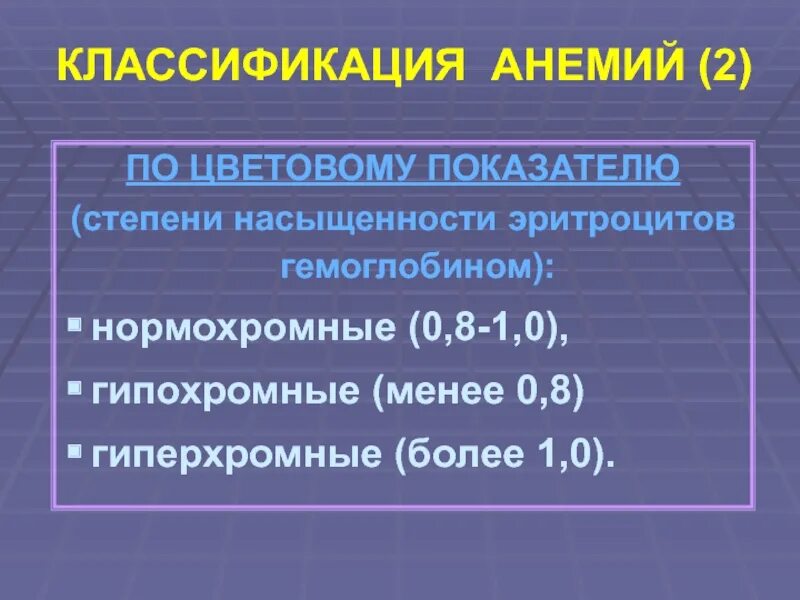 Гиперхромная анемия показатели. Классификация анемий по цветовому показателю. Анемия классификация по степени тяжести. Гипохромные анемии классификация. 2. Классификация анемий..