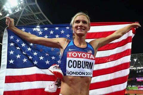 LONDON, ENGLAND - AUGUST 11: Emma Coburn of the United States, gold