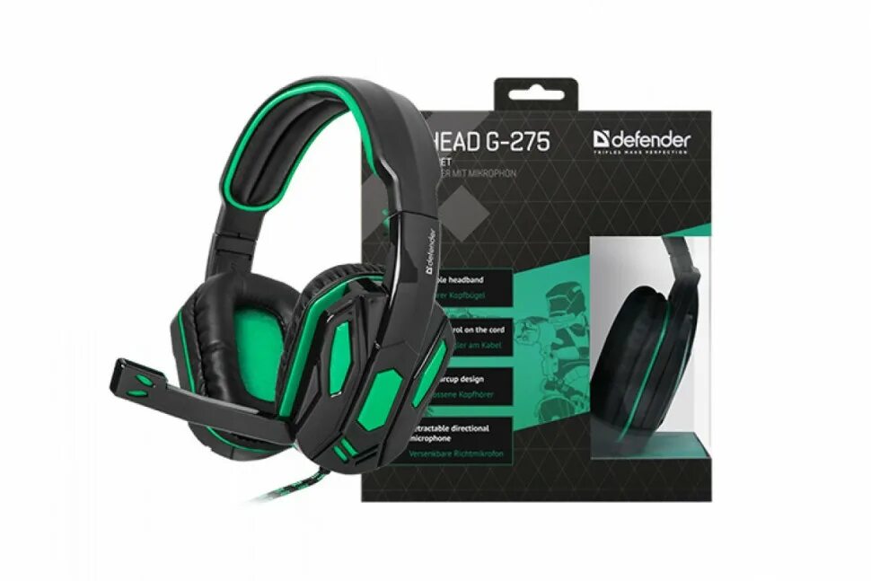 Проводные наушники с микрофоном топ. Наушники defender warhead g-275. игровые наушники с микрофоном defender g 275. гарнитура defender warhead g-275 зеленый/черный шнур 1.8 м 1/20. гарнитура стерео defender warhead g275,.