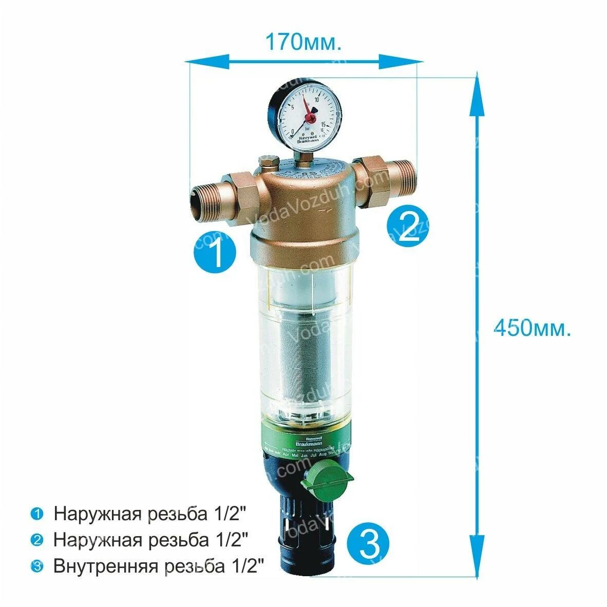 Как почистить водяной фильтр. Фильтр механической очистки f76s-11/2aa Honeywell. Фильтр Honeywell f 76s чертеж. Фильтр Honeywell FS-76 С манометром. Фильтр для воды проточный Хоневелл грубой очистки.