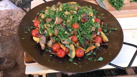 Мясо на садже на костре