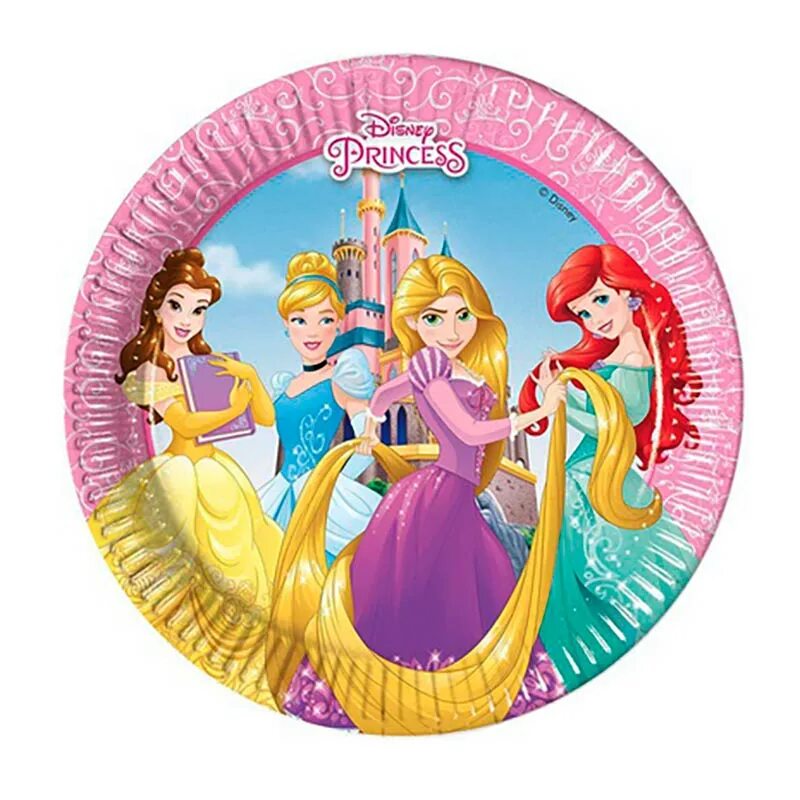 Принцесса 8. Одноразовая посуда принцессы Дисней. Тарелки "принцессы Диснея". Одноразовая посуда Рапунцель. Тарелка с принцессой.