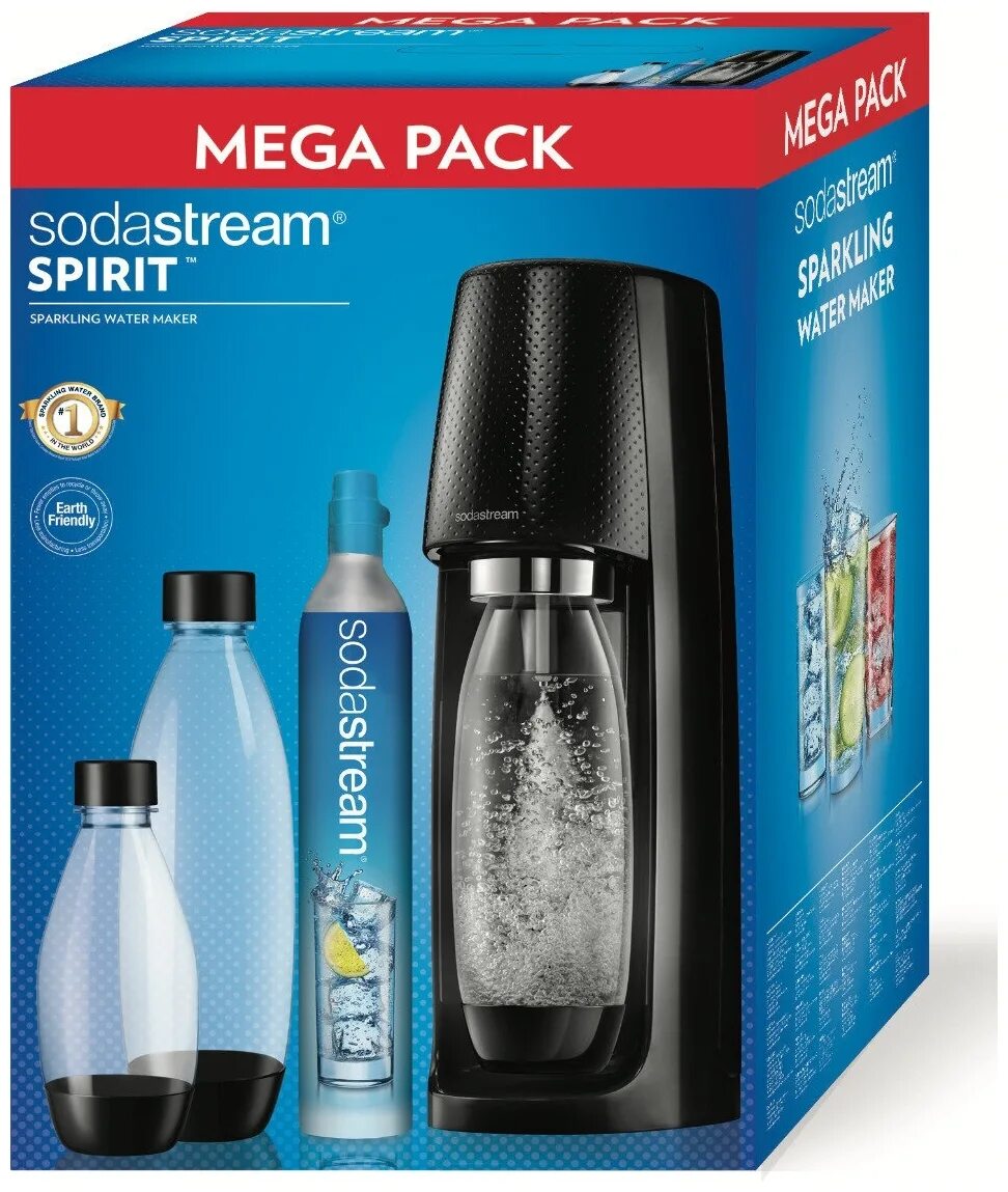 Сифон для газирования воды SODASTREAM. Сифон для газирования воды + баллоны SODASTREAM Jet. SODASTREAM Spirit MEGAPACK Black. SODASTREAM Genesis MEGAPACK.