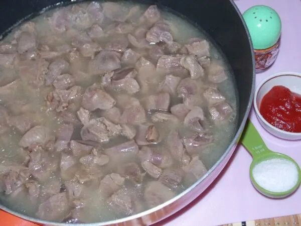 Рецепт желудков индейки на сковороде