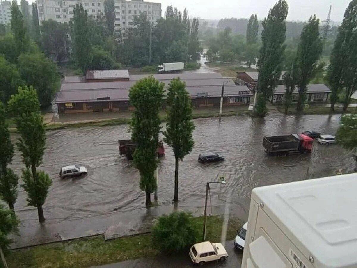 Потоп в Воронеже. Ливень. Сильный ливень. Ливень в Воронеже.