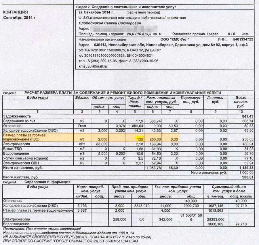 Плата за жилое помещение и коммунальные услуги