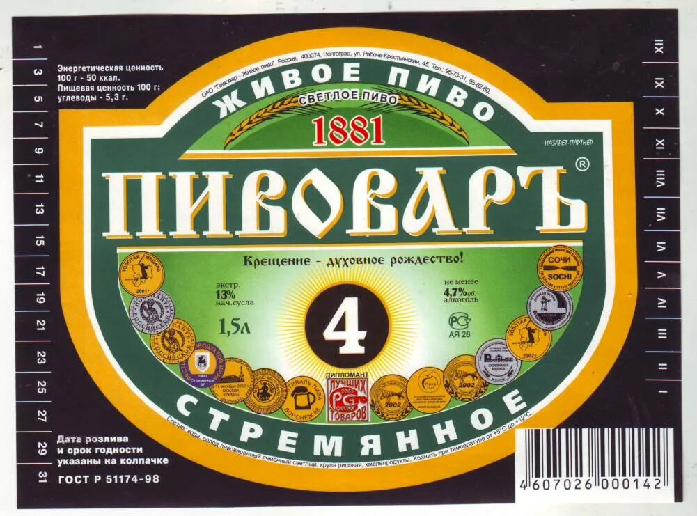 Пивовар отзывы. Пивовар Стремянное. 4 Пивовара. Этикетки Пивовар Волгоград. Пиво Стремянное 90.