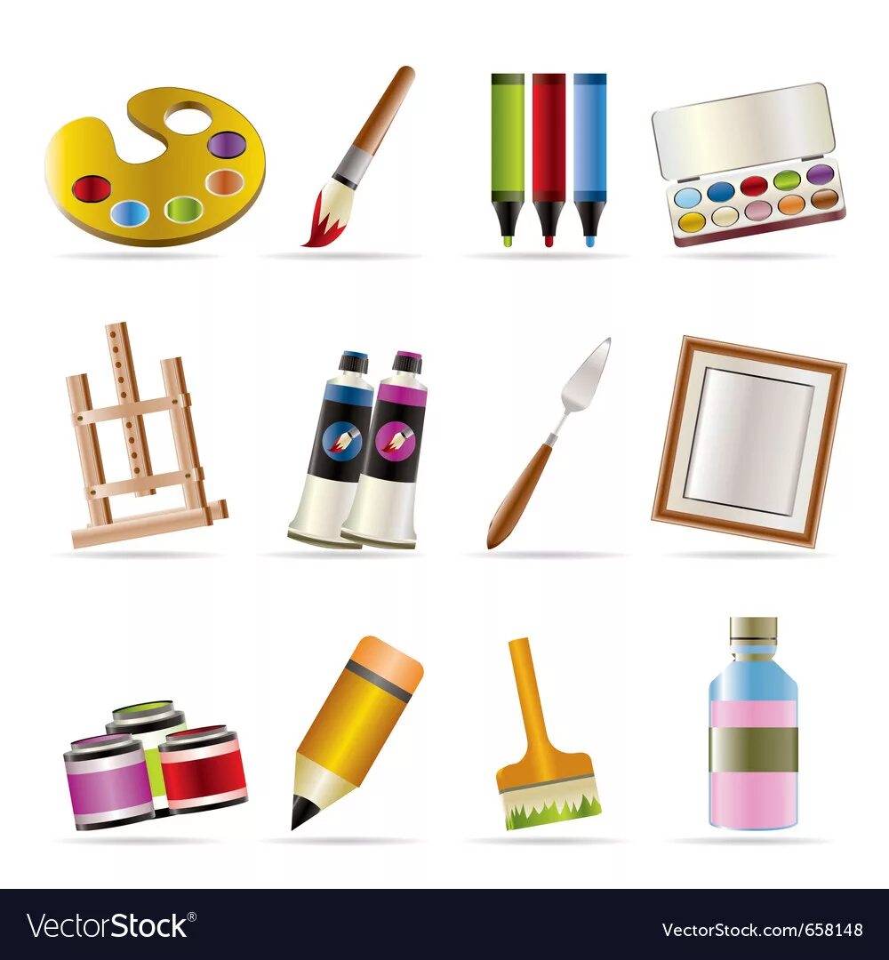 атрибуты художника. принадлежности для рисования. что относится к художнику предметы. инструменты художника. инструментарий для рисования.