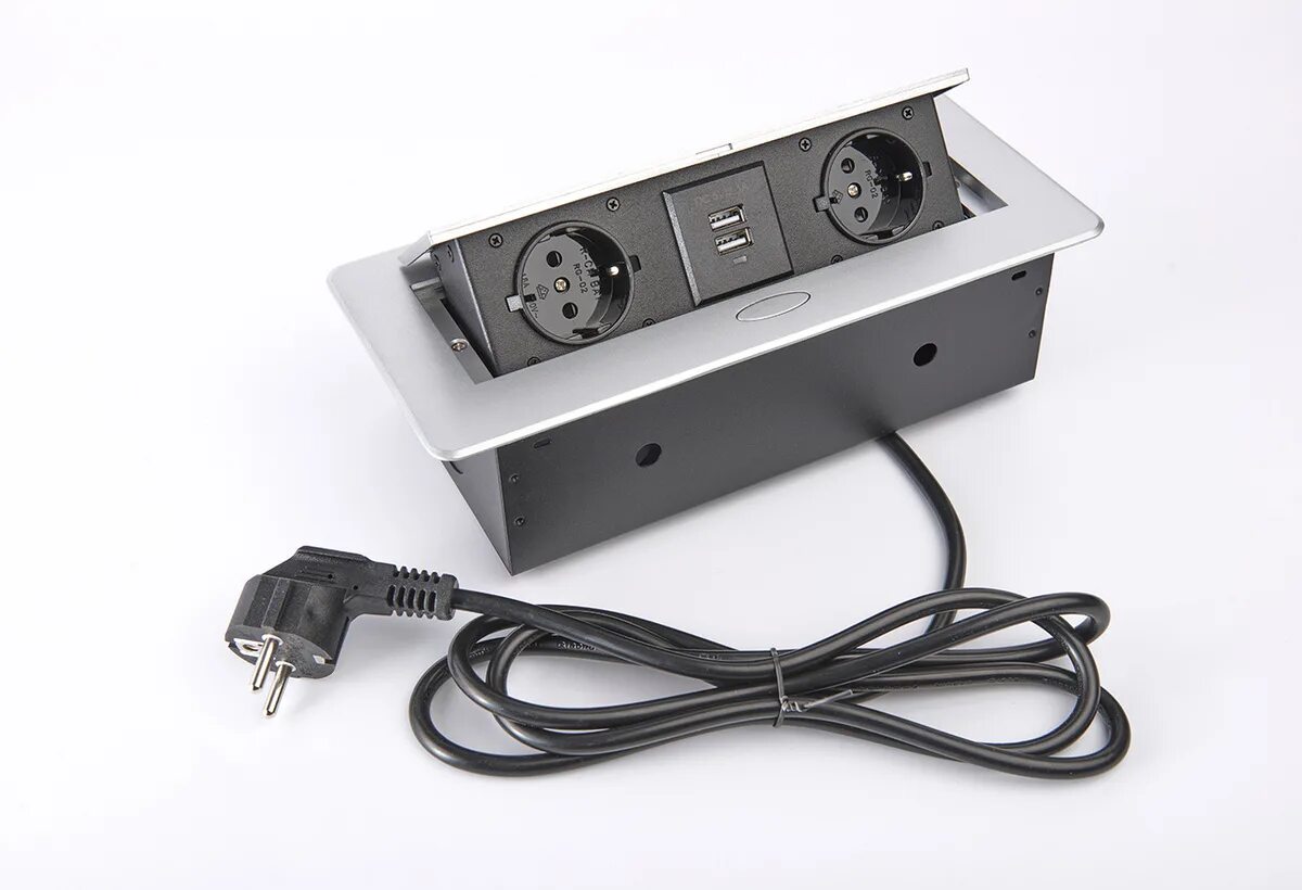 Удлинитель прямоугольный врезной 3 розетки ae-pb03gs-53 (schucko) без провода. Розетка горизонтальная выдвижная 2eu+2usb+rj45. 00. Удлинитель brennenstuhl (2 розетки, 1,8 м, серебристый), 1153540. Блок розеток выдвижной горизонт 2euro + 2usb.