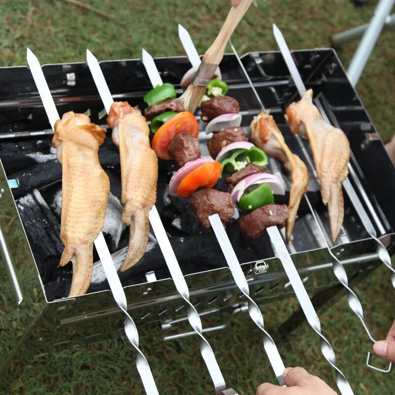 Как называется для шашлыка. 6 шампуров bbq skewers. шампур 6шт barbecue skewers. мангал + 6шт шампуров (35*25*35). шпажка для шашлыка l=20см. нержавеющая сталь.