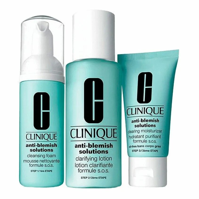 Clinique 3-step средство увлажняющее. Clear over. Clearing kit. Анти блемиш. Clinique anti-blemish mini kit.