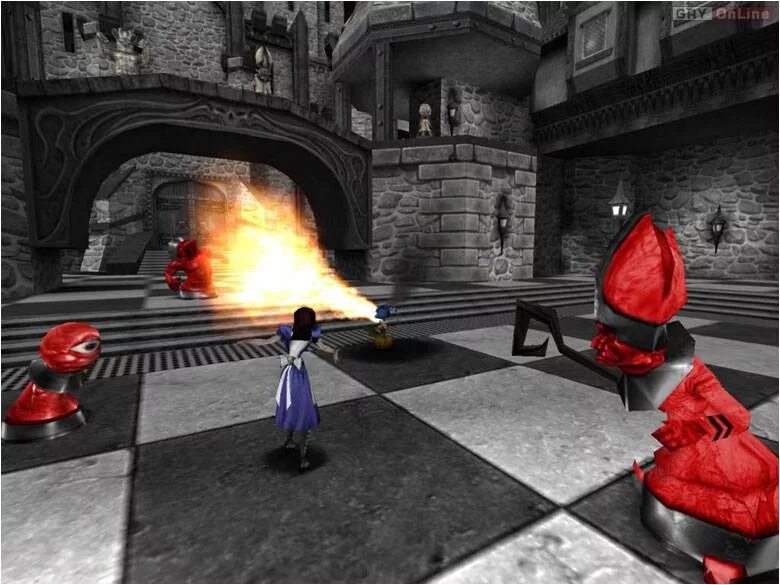 Алиса умеет играть в компьютерные игры. American MCGEE S Alice. American MCGEE'S Alice 2000. Алиса гроза зазеркалья игра. Alice игра 2000.