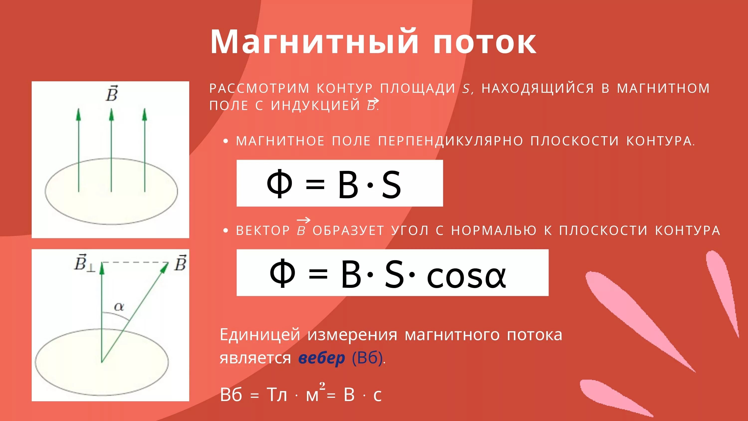 Магнитный поток величина измерения. Магнитный поток формула 9 класс. Поток магнитной индукции формула. Индукция магнитного поля магнитный поток формулы. Формулы магнитной индукции и магнитного потока.