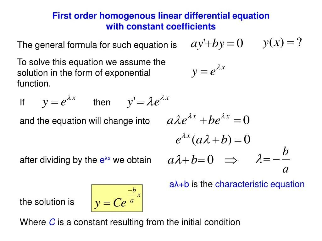 Linear differential equations. Linear differential equation. first order differential equations. homogeneous differential equation. type of the differential equation.