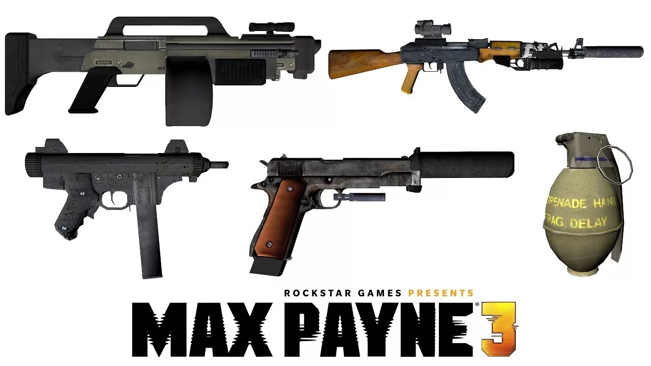 Max weapons. Max payne 3 оружие. макс пейн оружие. оружие из макс пейн 3. max payne 3 all weapons.