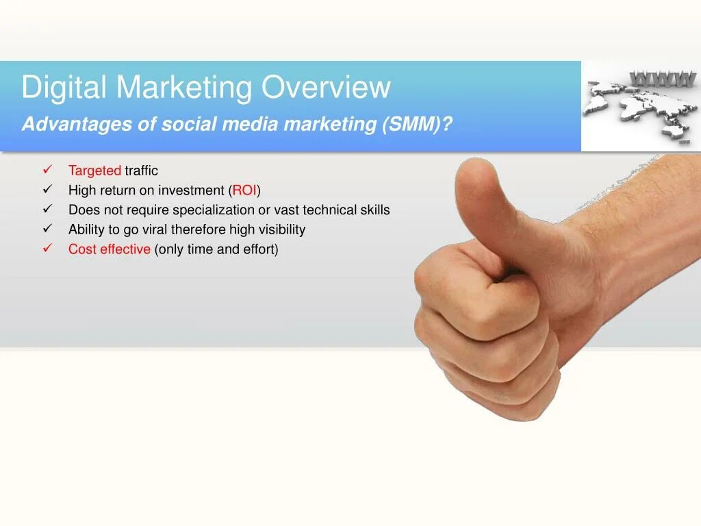 Your Digital footprint. Digital marketing Overview. Advantages. Advantages list Market. Advantage marketing