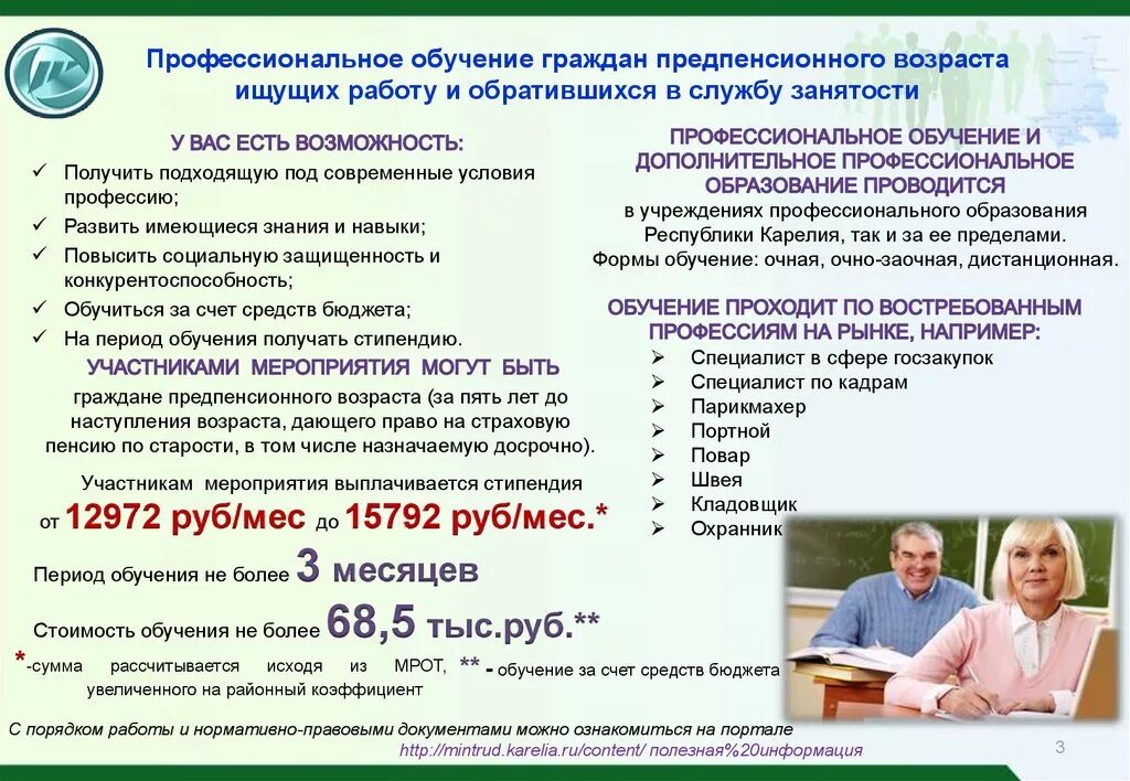 Предпенсионный возраст безработных. Профессии от центра занятости. Образование от центра занятости. Учёба от центра занятости. Центр занятости профобучение.