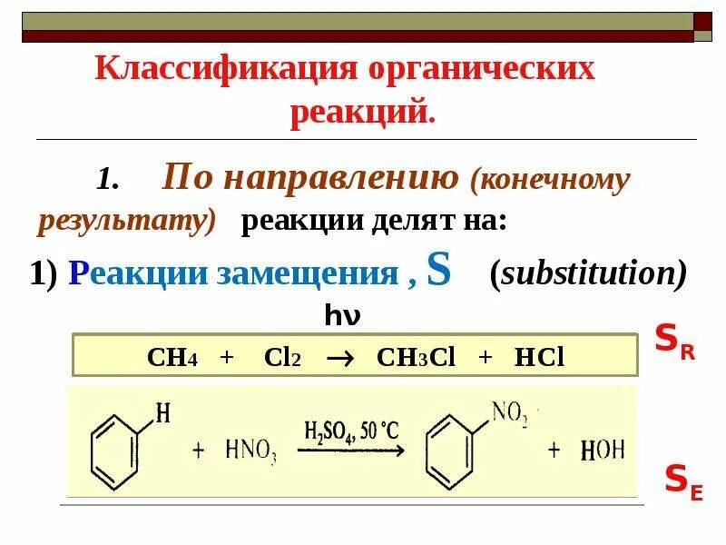 Классификация органических реакций. Классификация реакций органических соединений. Классификация органических реакций по направлению. Классификация органических реакций по конечному результату. Особенности органических реакций