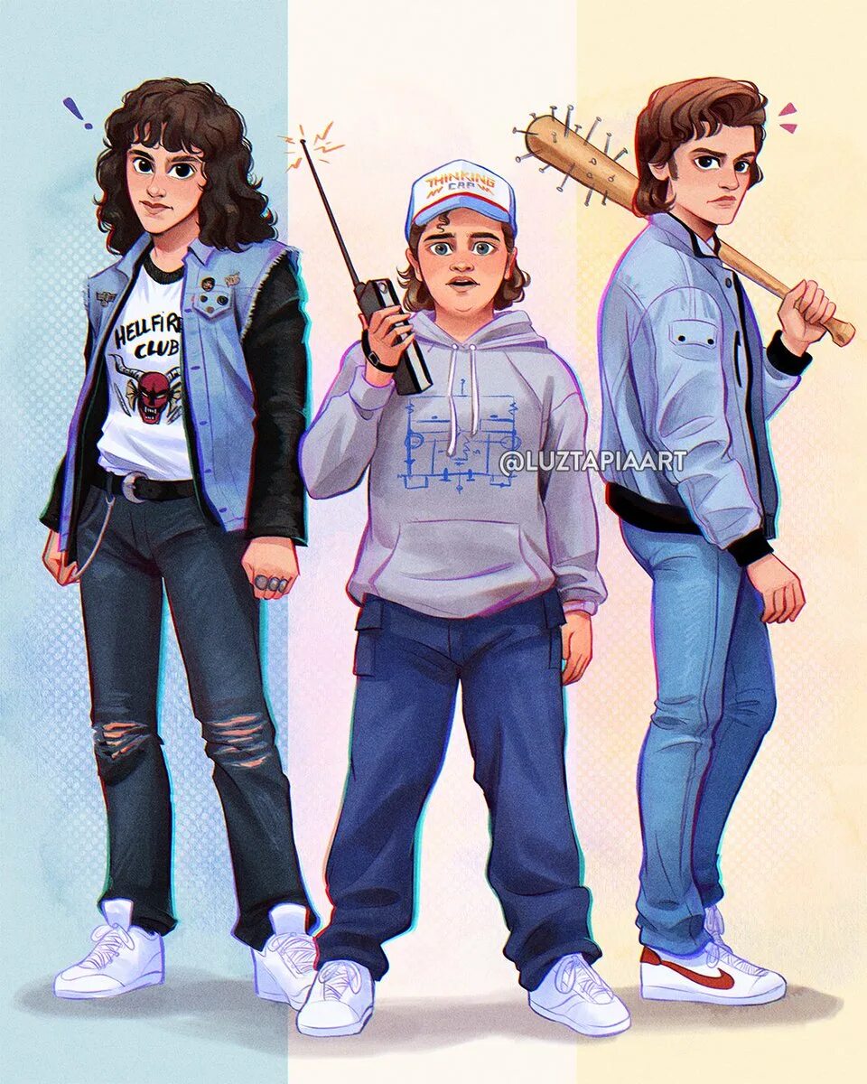 Стив и эдди. Дастин и эдди. прорицатель очень странные дела рисунок. eddie and dustin stranger things.